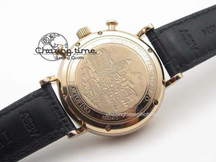 MIROTIME 0424 Portofino Chrono RG Black Dial on Black Leather Strap A HighPerformance 7389